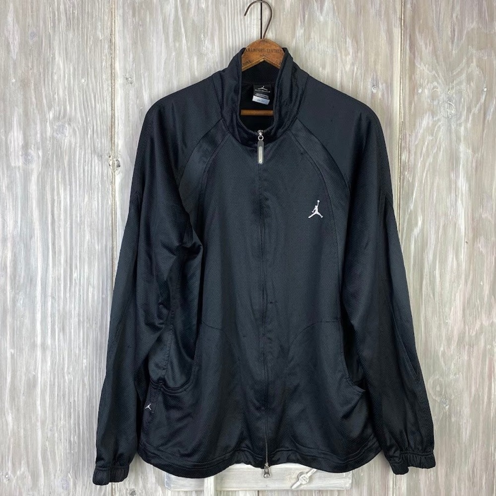 Nike Air Jordan Men's Black Track Jacket Full Zip Athletic Gym Sportswear Size M